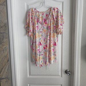 Spring Floral Tie Blouse